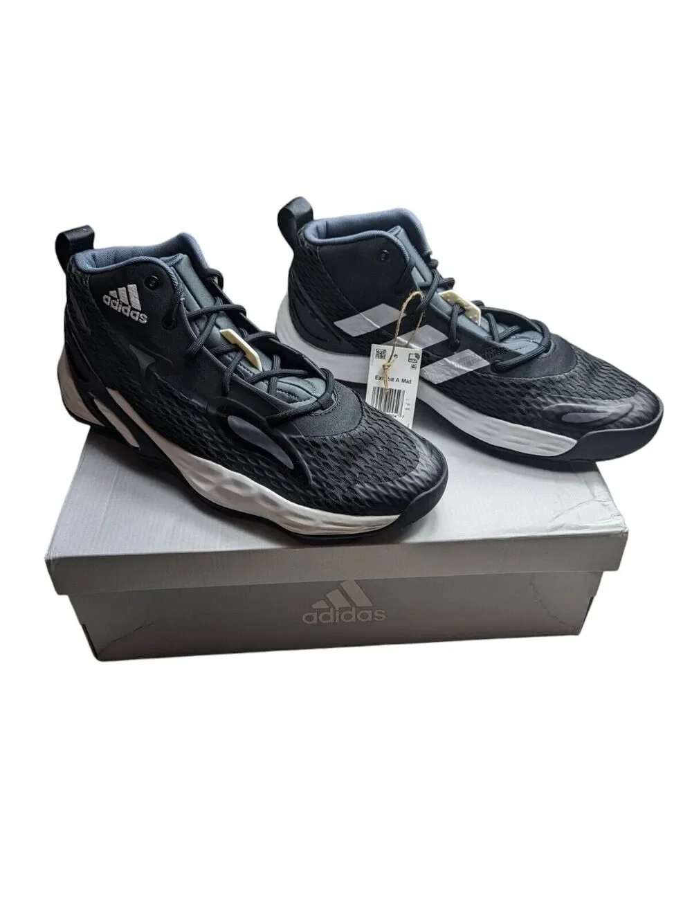 adidas Exhibit A Mid H67747 Basketball Shoes Core Black Mens Size 11.5 New